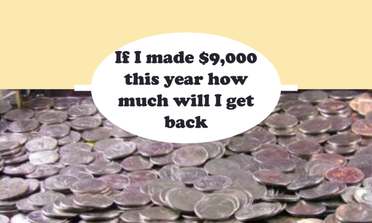 if i made $9,000 this year how much will i get back